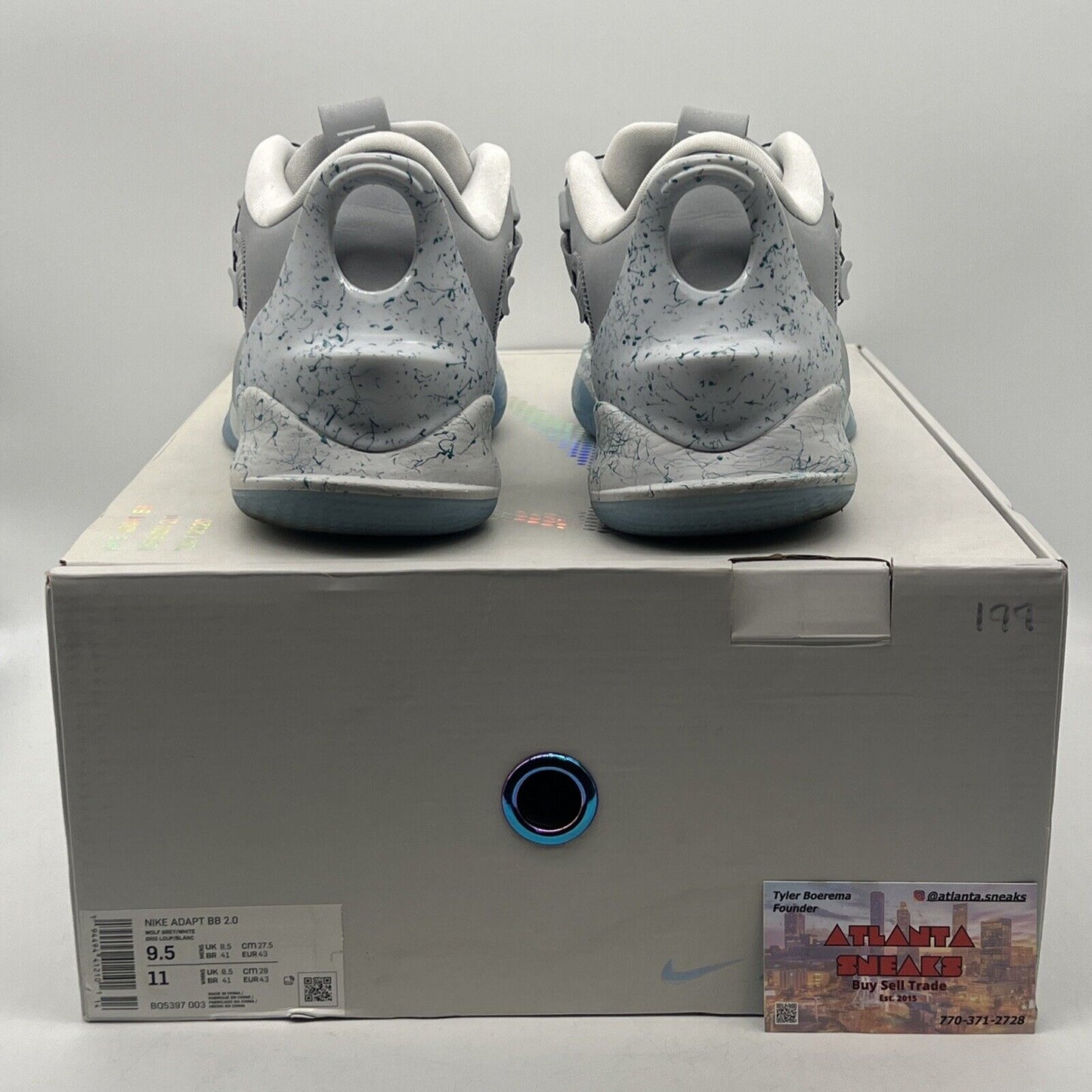 Size 9.5 - Nike Adapt BB 2.0 Mag - BQ5397-003 Grey White Icey (BQ5397-003)