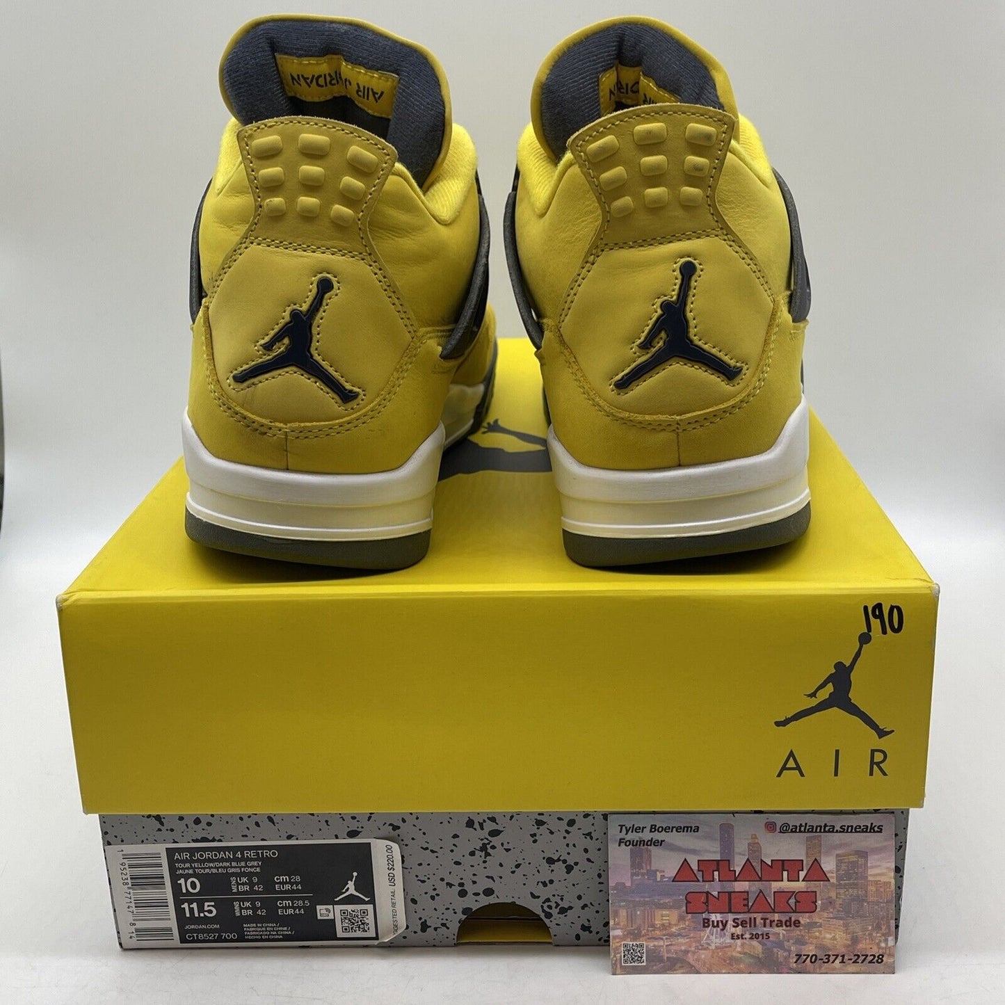 Size 10 - Jordan 4 Retro Mid Lightning Yellow Grey White Suede (CT8527-700)