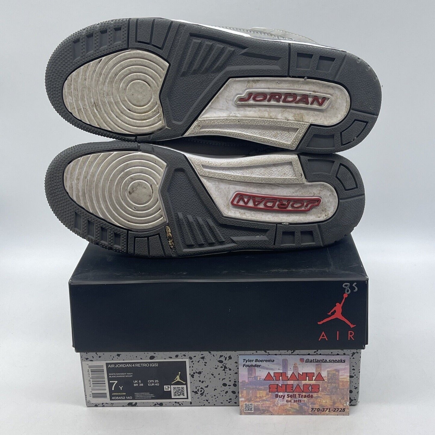 Size 7Y- Jordan 3 Retro Mid Cool Grey White Suede Leather (398614-012)