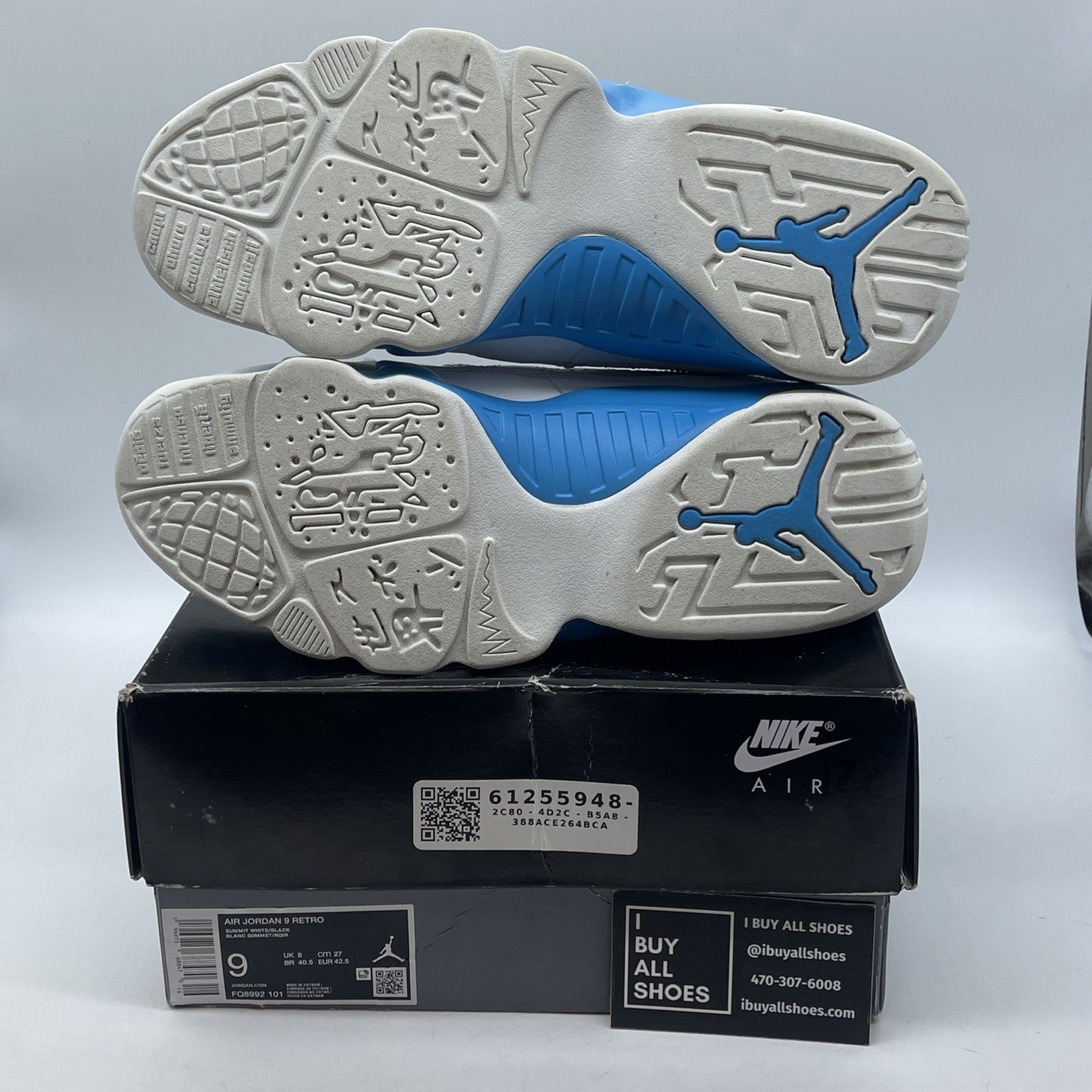 Size 9 - Air Jordan 9 Retro 2024 Powder Blue White Leather (FQ8992-101)