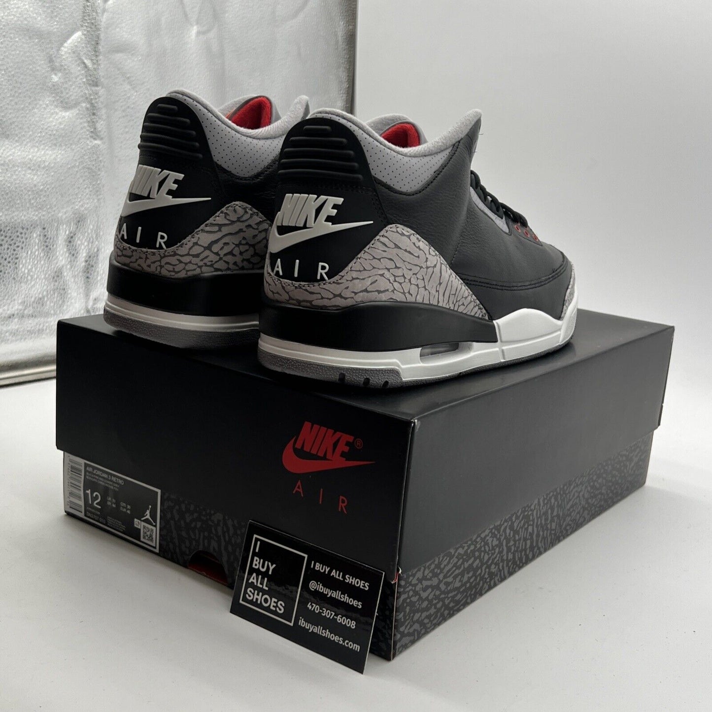 Size 12 - Air Jordan 3 Retro OG 2024 Black Cement (DN3703-010)