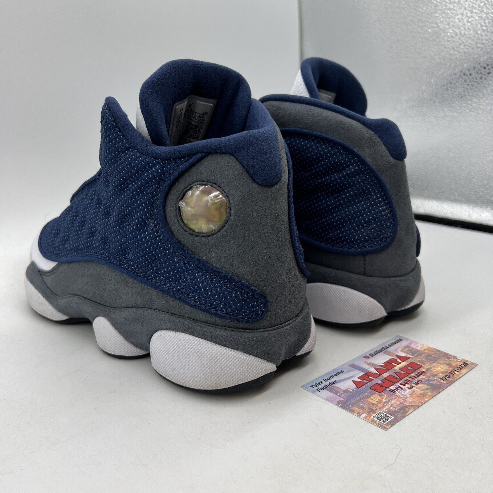 Size 8 - Jordan 13 Retro Mid Flint White Leather Blue Grey (414571-404)