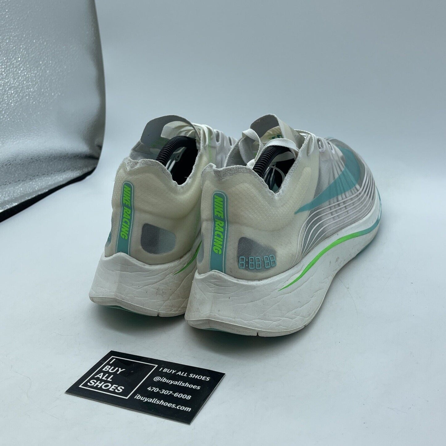 Size 13 - Nike Zoom Fly SP London Blue Green White Suede (AJ9282-103)