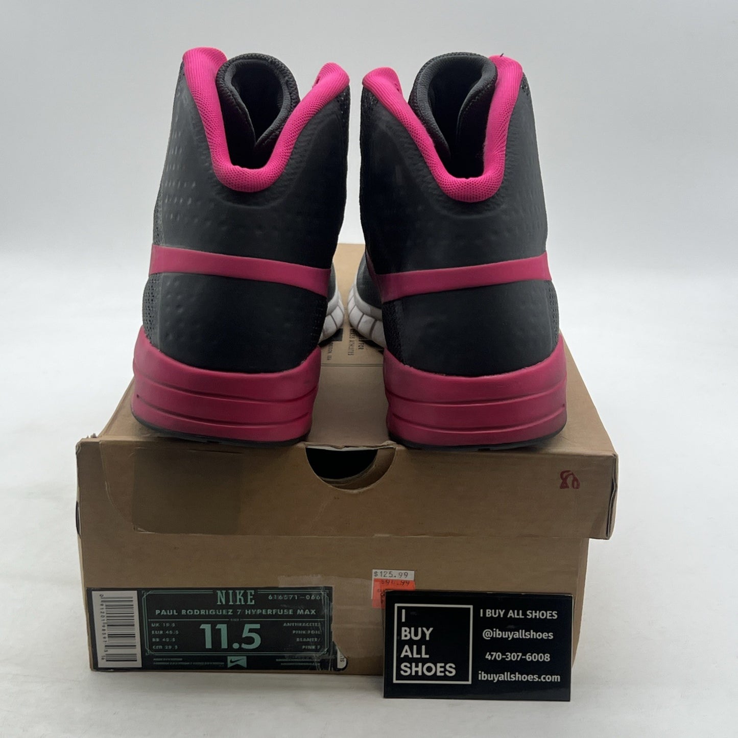Size 11.5 - Nike SB Paul Rodriguez 7 High Grey Pink White (616571-066)