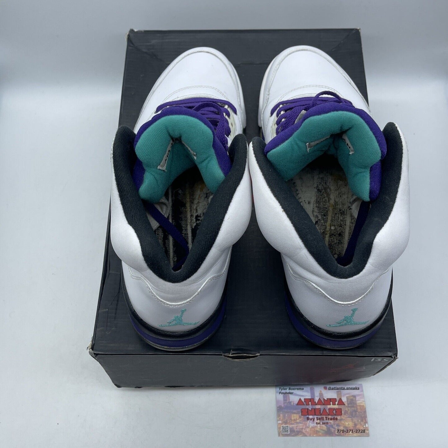 Size 9.5 - Jordan 5 Grape Purple Aqua Black White Leather (136027-108)