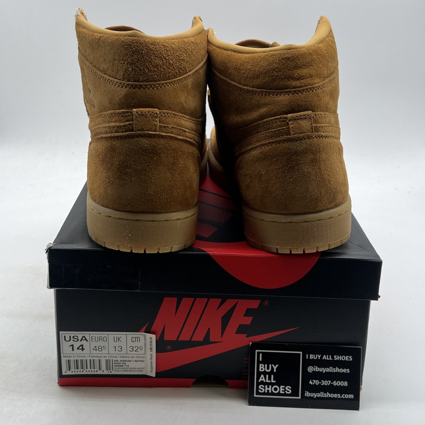 Size 14 - Air Jordan 1 Retro OG High Wheat (555088-710)