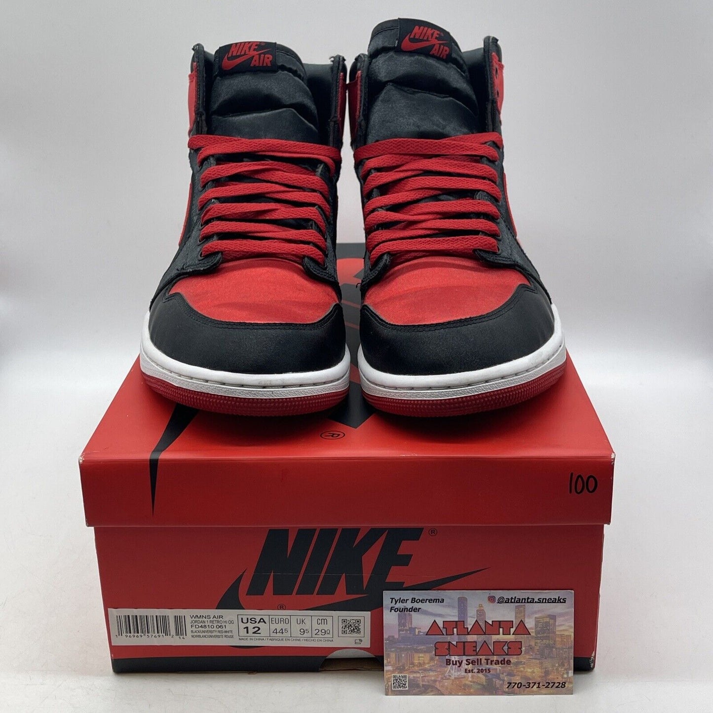 Size 12 W - Air Jordan 1 Retro OG 2023 High Satin Bred Red Black (FD4810-061)