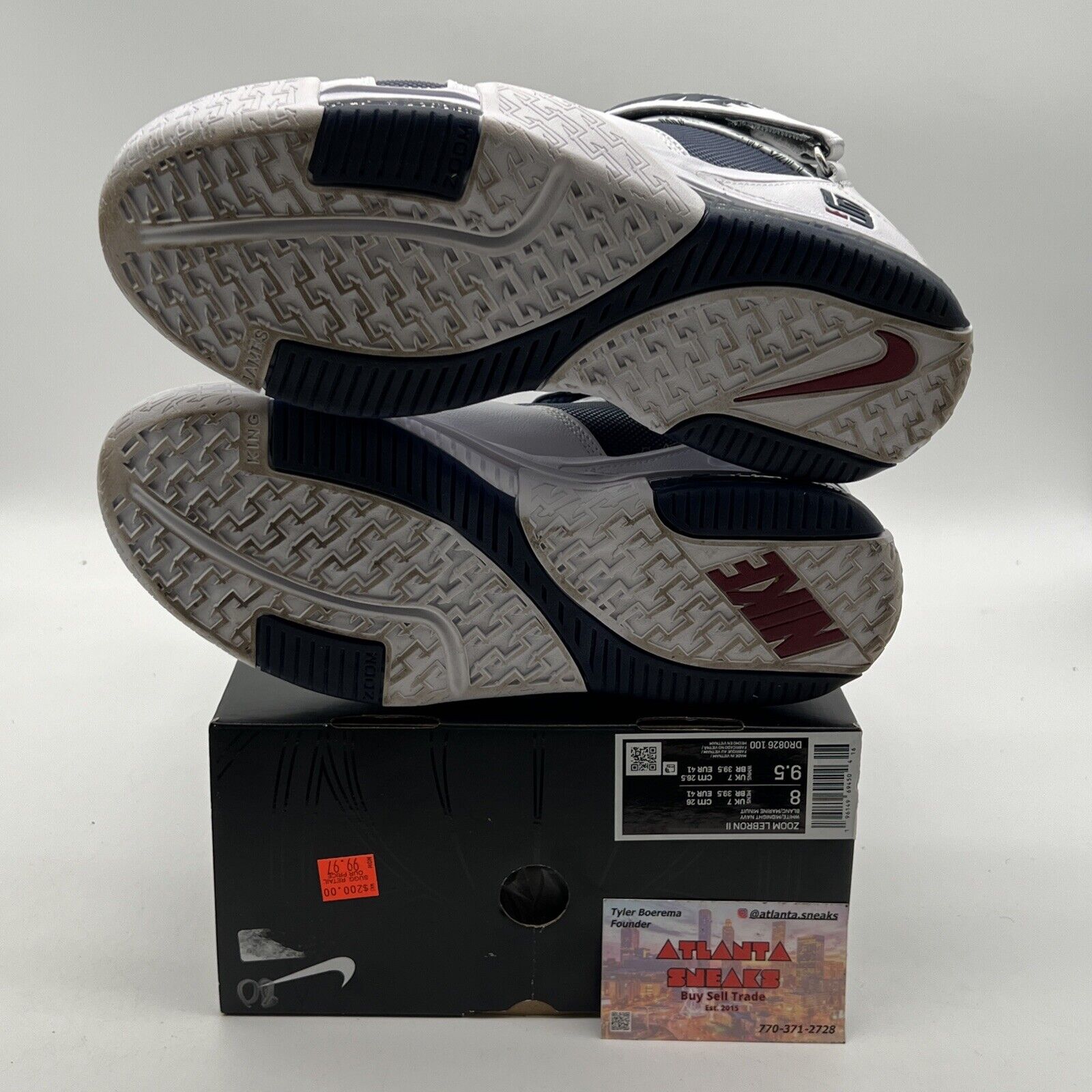 Size 8 - Nike Zoom LeBron 2 Retro 2022 USA White Leather (DR0826-100)