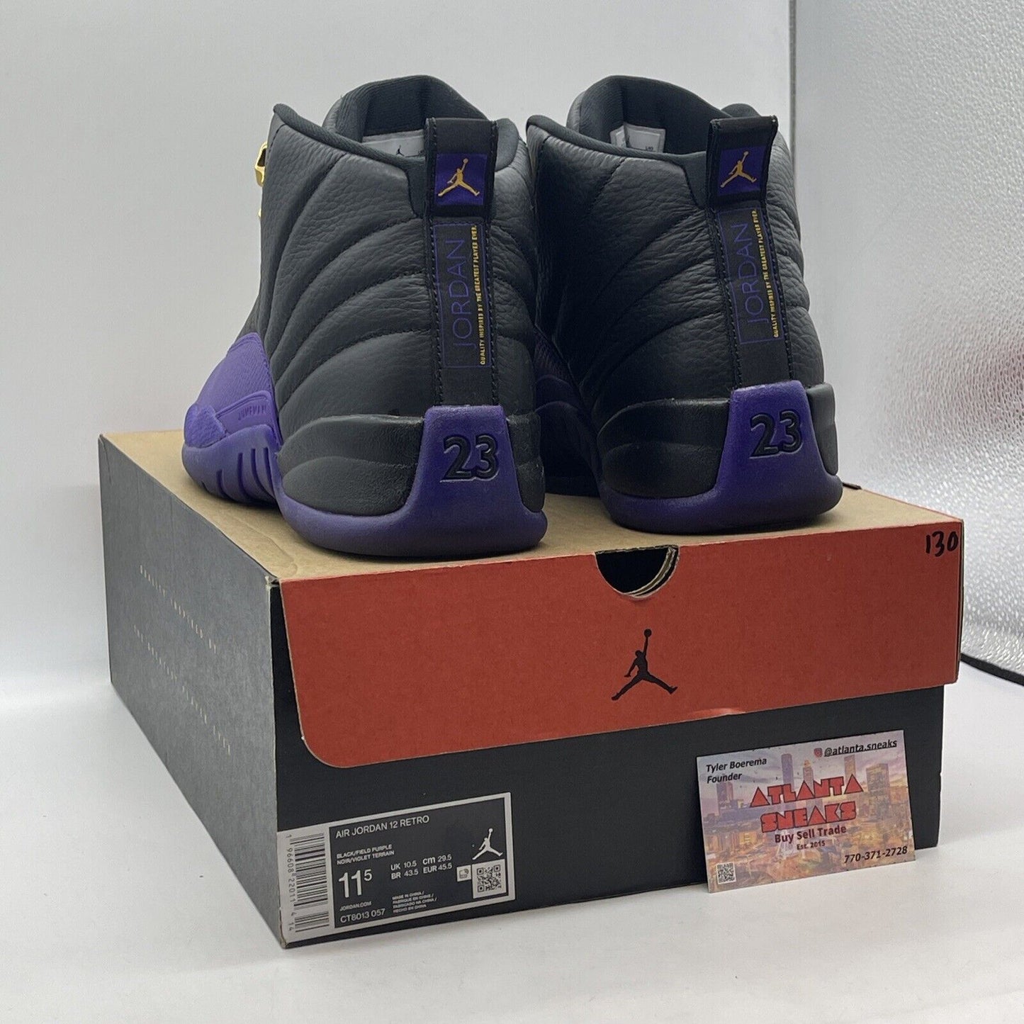 Size 11.5 - Jordan 12 Retro Mid Field Purple Gold Black Leather (CT8013-057)