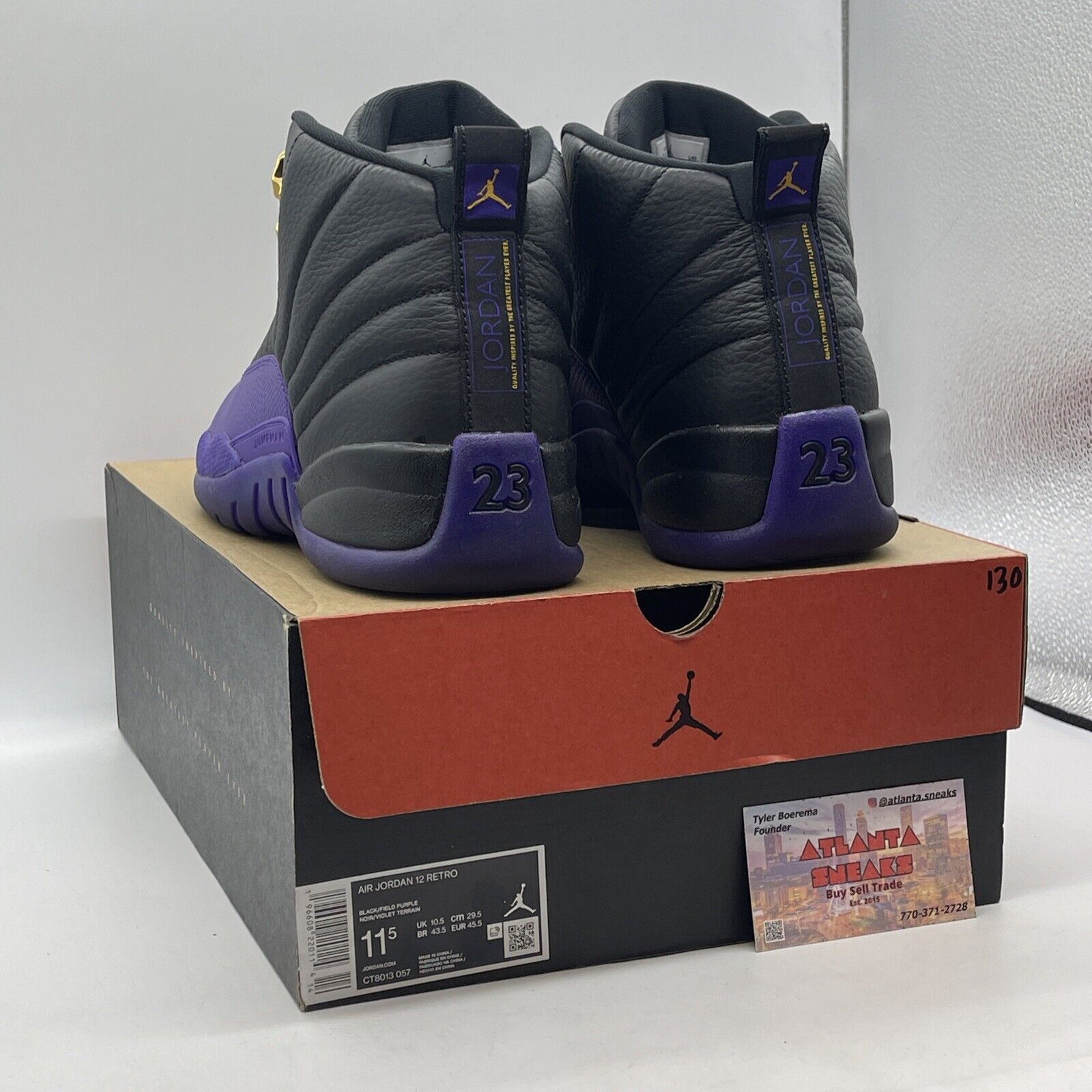 Size 11.5 - Jordan 12 Retro Mid Field Purple Gold Black Leather (CT8013-057)