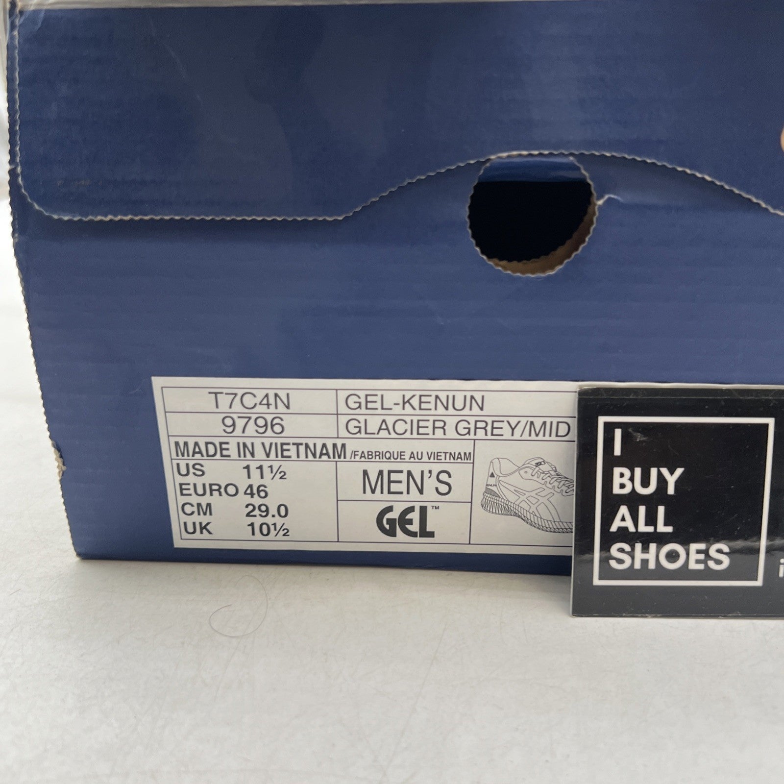 Size 11.5 - Asics Gel-Kenun Gray Mesh Athletic Running Sneakers (T7C4N-9796)