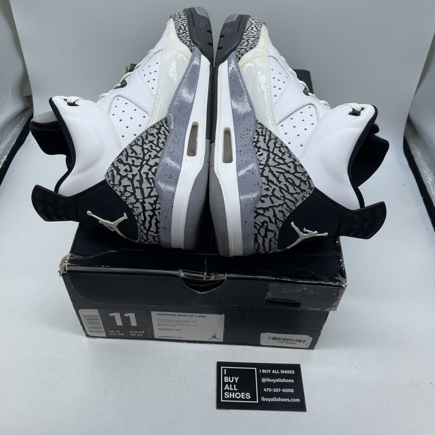 Size 11 - Jordan Son of Mars Low White Cement Suede Leather (580603-101)