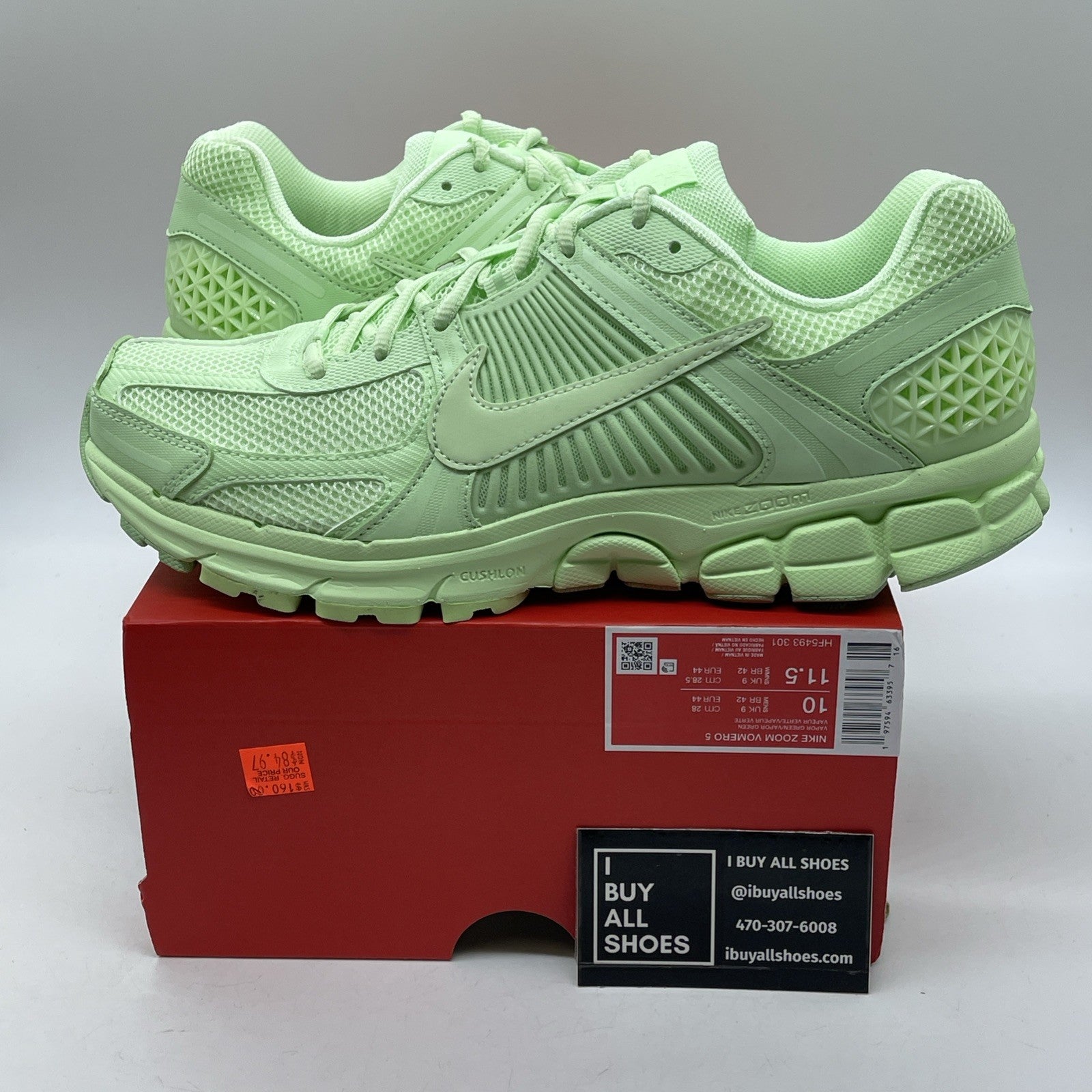 Size 10 - Nike Air Zoom Vomero 5 Vapor Green Suede Leather (HF5493-301)