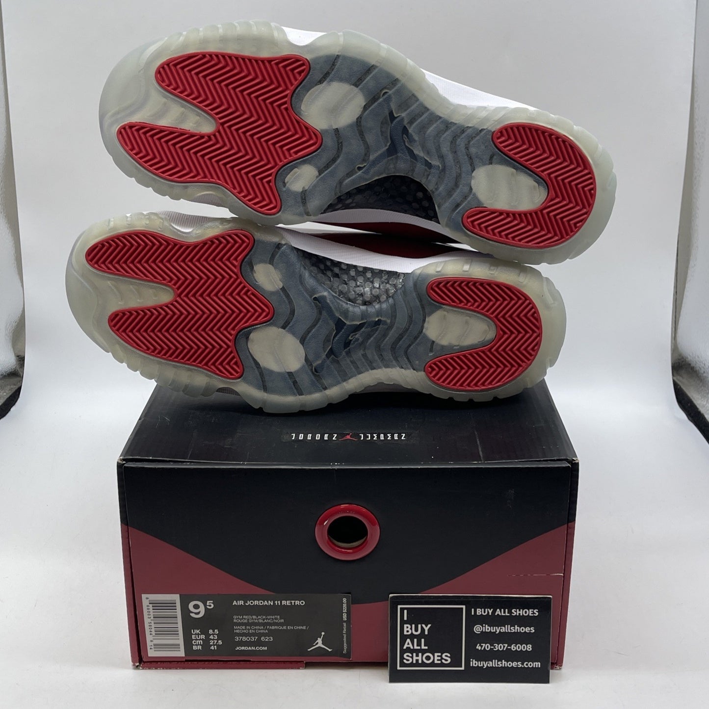 Size 9.5 - Jordan 11 Retro High Win Like '96 Red Black Leather (378037-623)