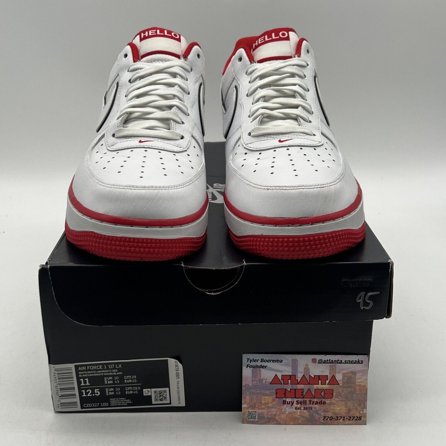 Size 11 - Nike Urbanstar x Air Force 1 '07 LX HELLO Pack - White University Red