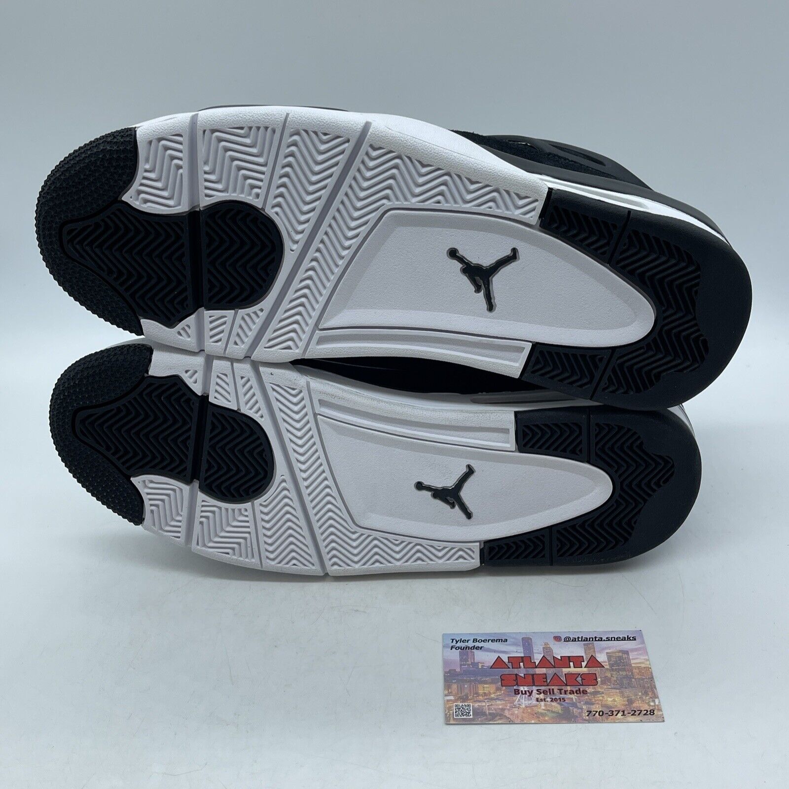 Size 10.5 - Jordan 4 Retro Royalty 2017 Black White Gold Suede (308497-032)