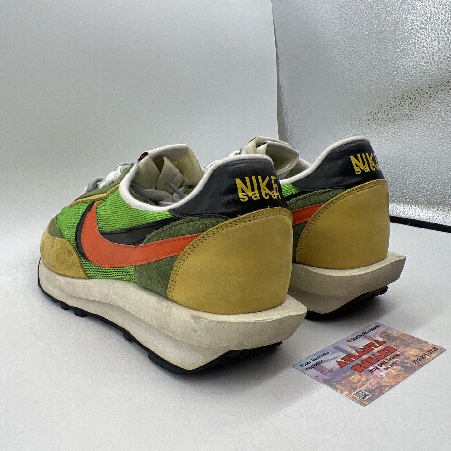 Size 12 - Nike sacai x LDWaffle Green Gusto Yellow Suede Leather (BV0073-300)