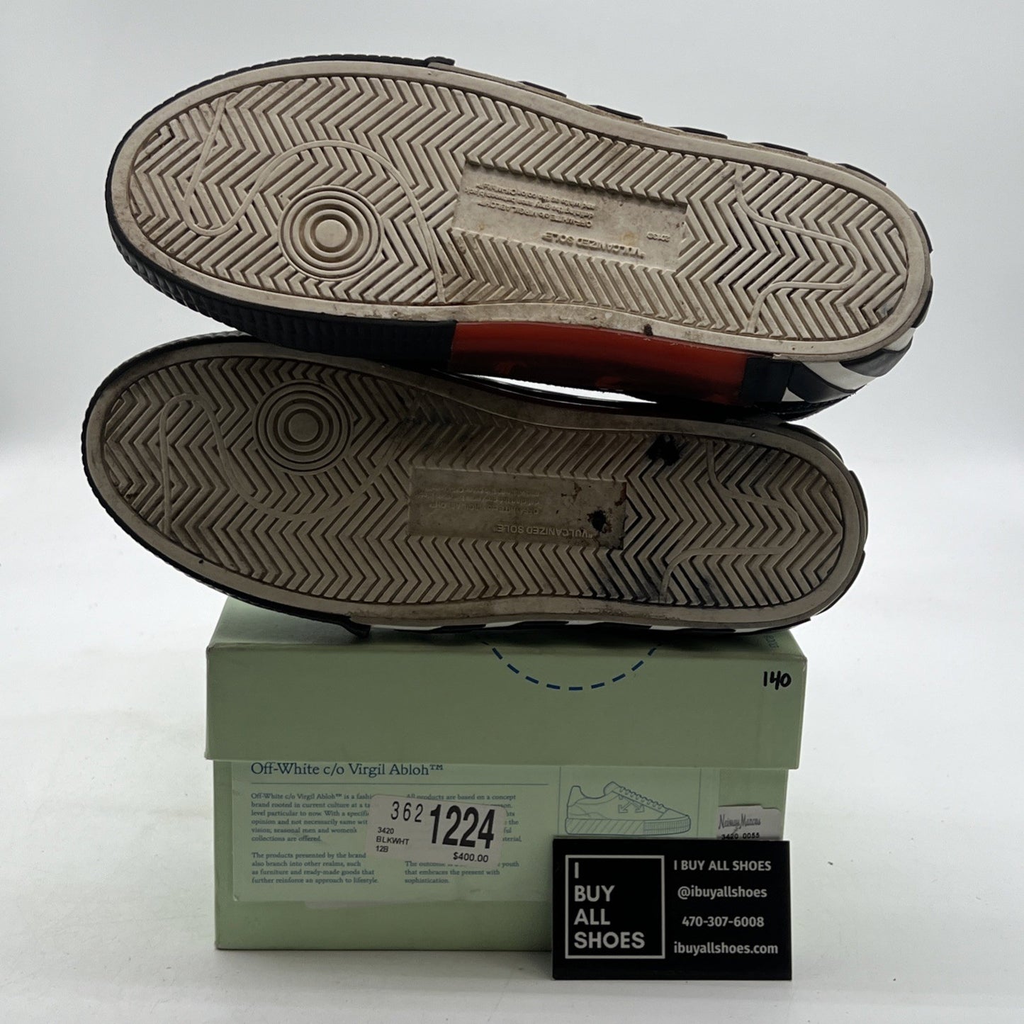 Size 42 - Off White c/o Virgil Abloh Low Black/White Vulcanized Canvas