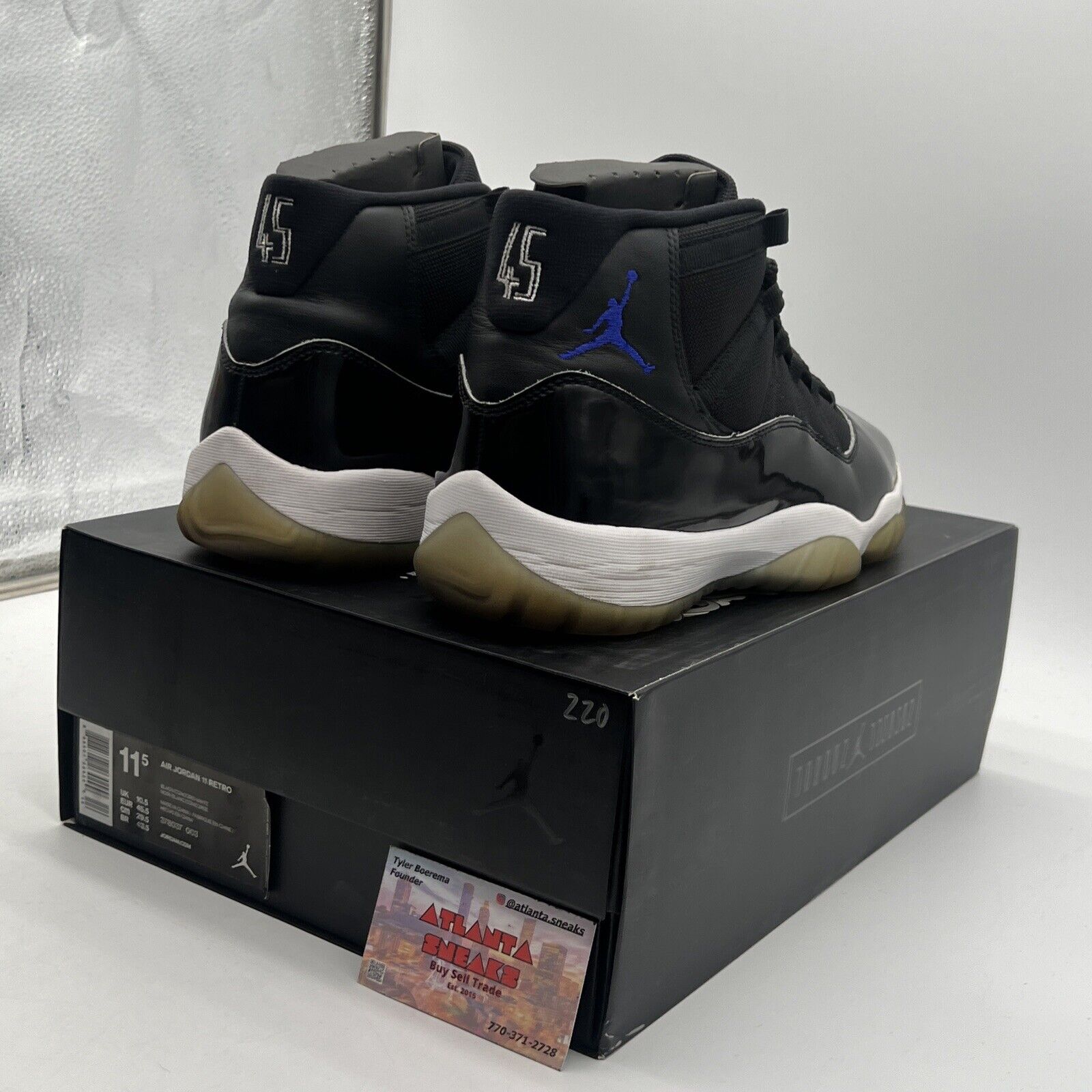 Size 11.5 - Jordan 11 Retro High Space Jam Black White Blue Leather (378037-003)