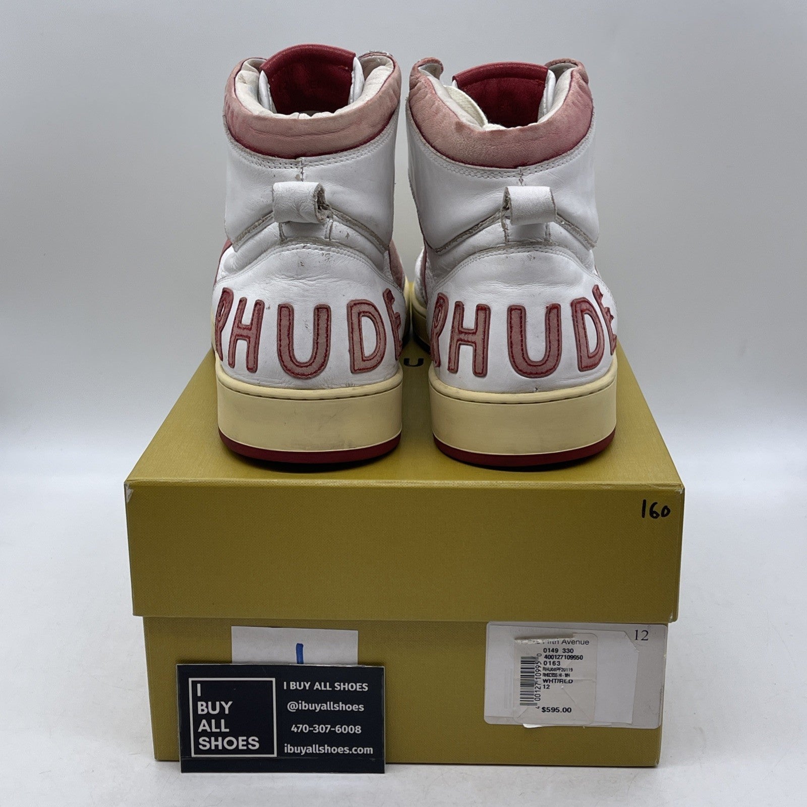 Size 12 - Rhude Rhecess Hi White Red (05AFO14501)