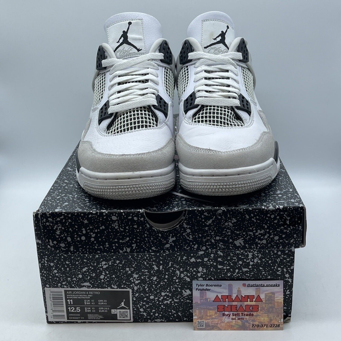 Size 11 - Jordan 4 Retro Mid Military Black White Leather (DH6927-111)