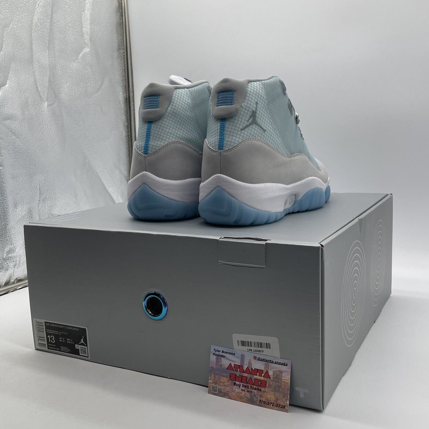 Size 13 - Air Jordan 11 Adapt Legend Blue Grey White Suede Leather (DO6365-001)