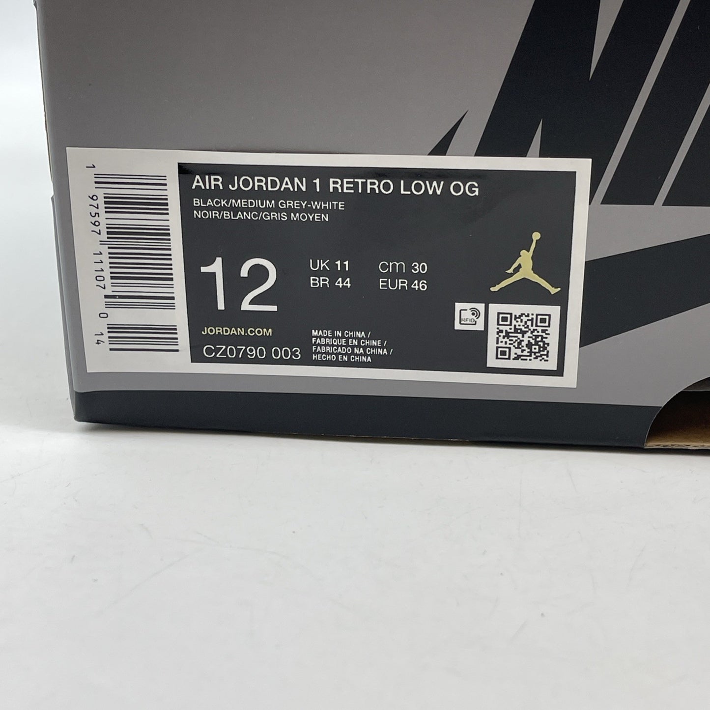 Size 12 - Air Jordan 1 Retro OG 2024 Low Shadow Grey Black (CZ0790-003)