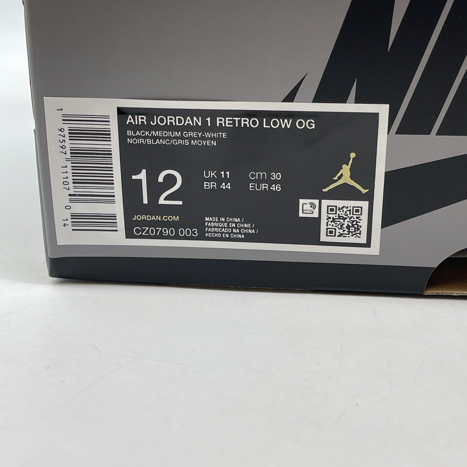 Size 12 - Air Jordan 1 Retro OG 2024 Low Shadow Grey Black (CZ0790-003)