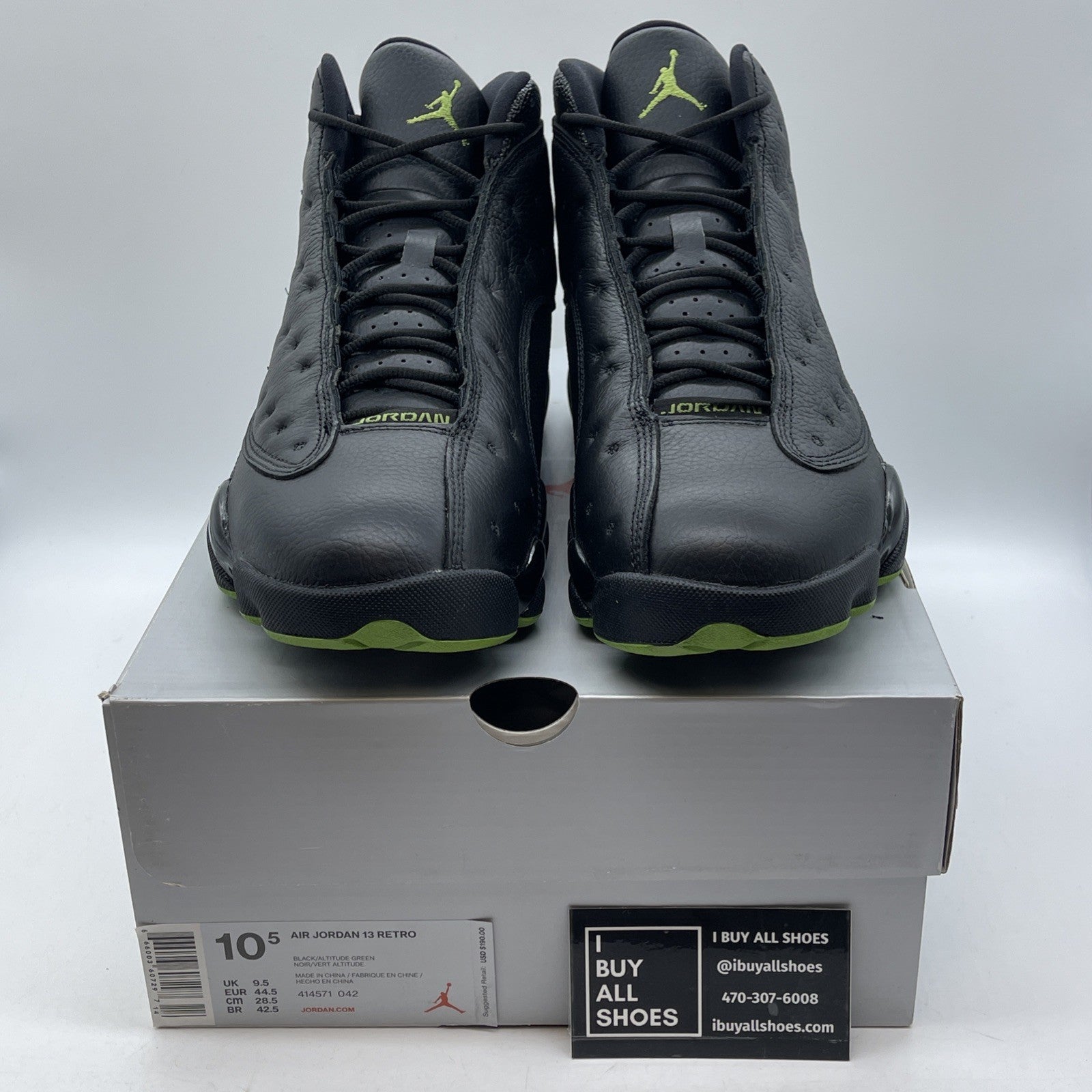 Size 10.5 - Air Jordan 13 Retro 2017 Altitude Black Leather (414571-042)