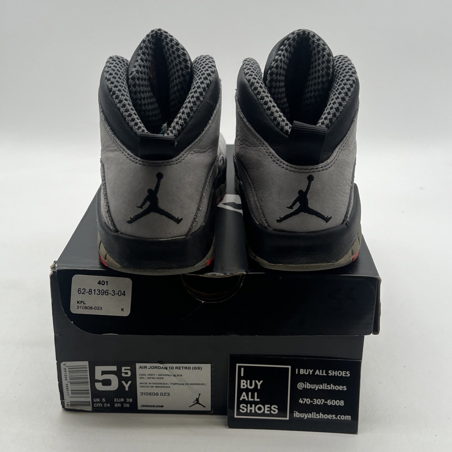 Size 5.5Y - Air Jordan 10 Retro Mid Cool Grey (310806-023)