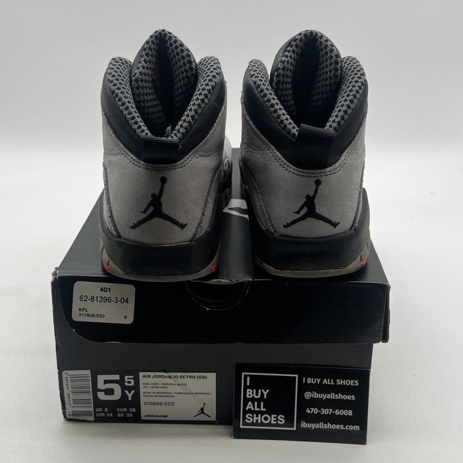 Size 5.5Y - Air Jordan 10 Retro Mid Cool Grey (310806-023)