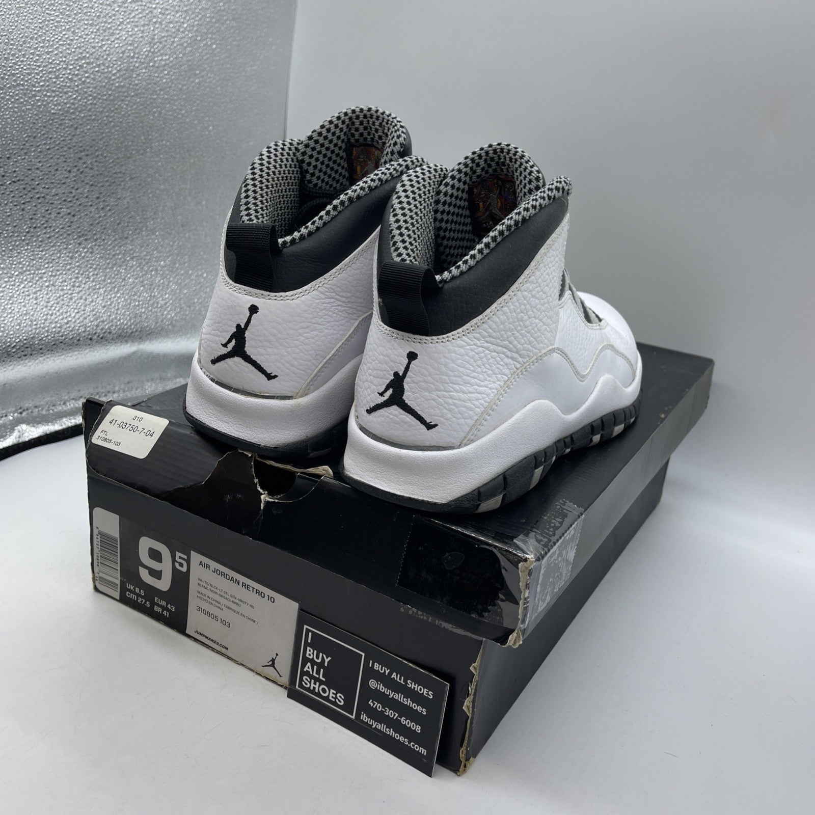 Size 9.5 - Air Jordan 10 Retro 2013 Steel (310805–103)