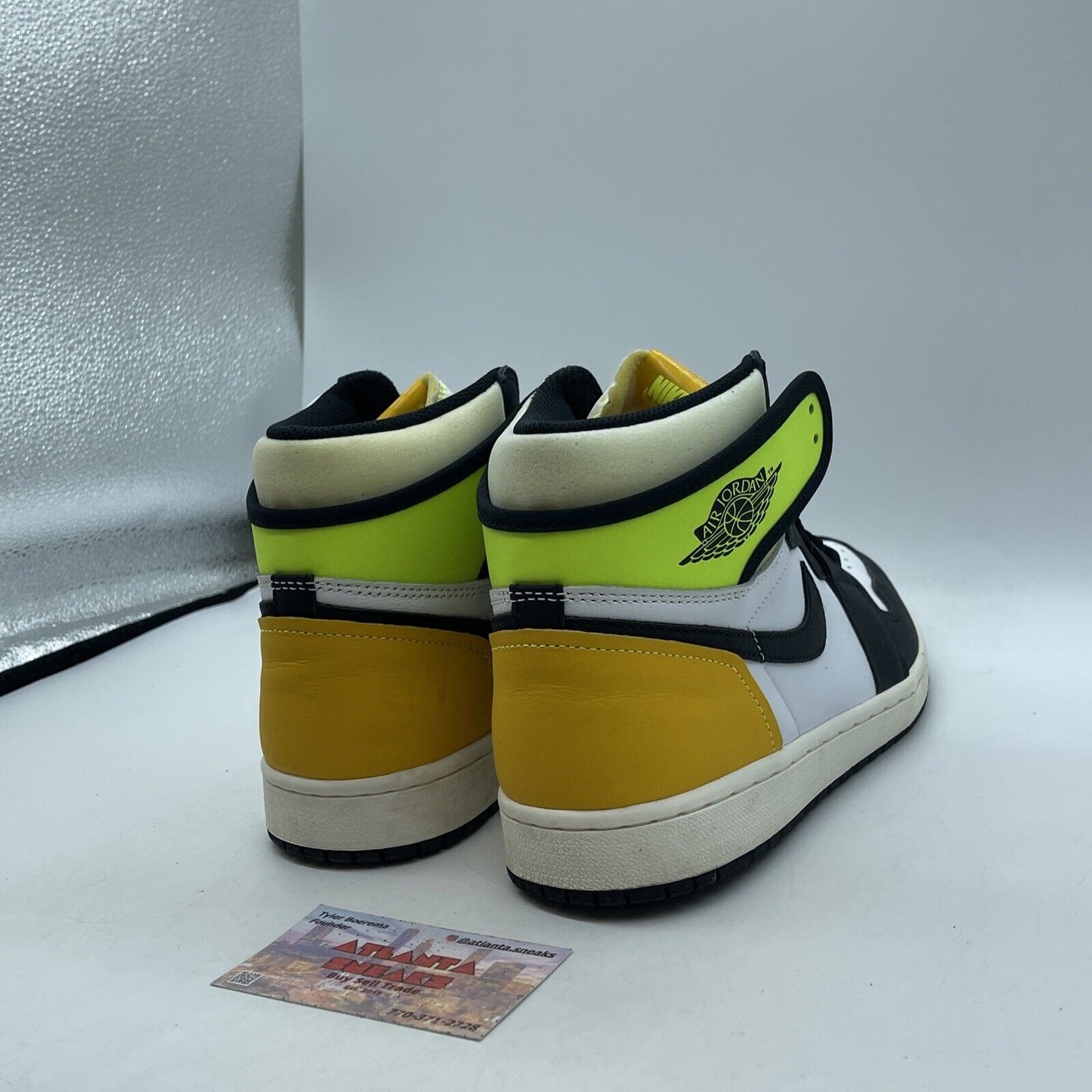 Size 8.5 - Jordan 1 Retro High OG Volt White Yellow Black Leather (555088-118)