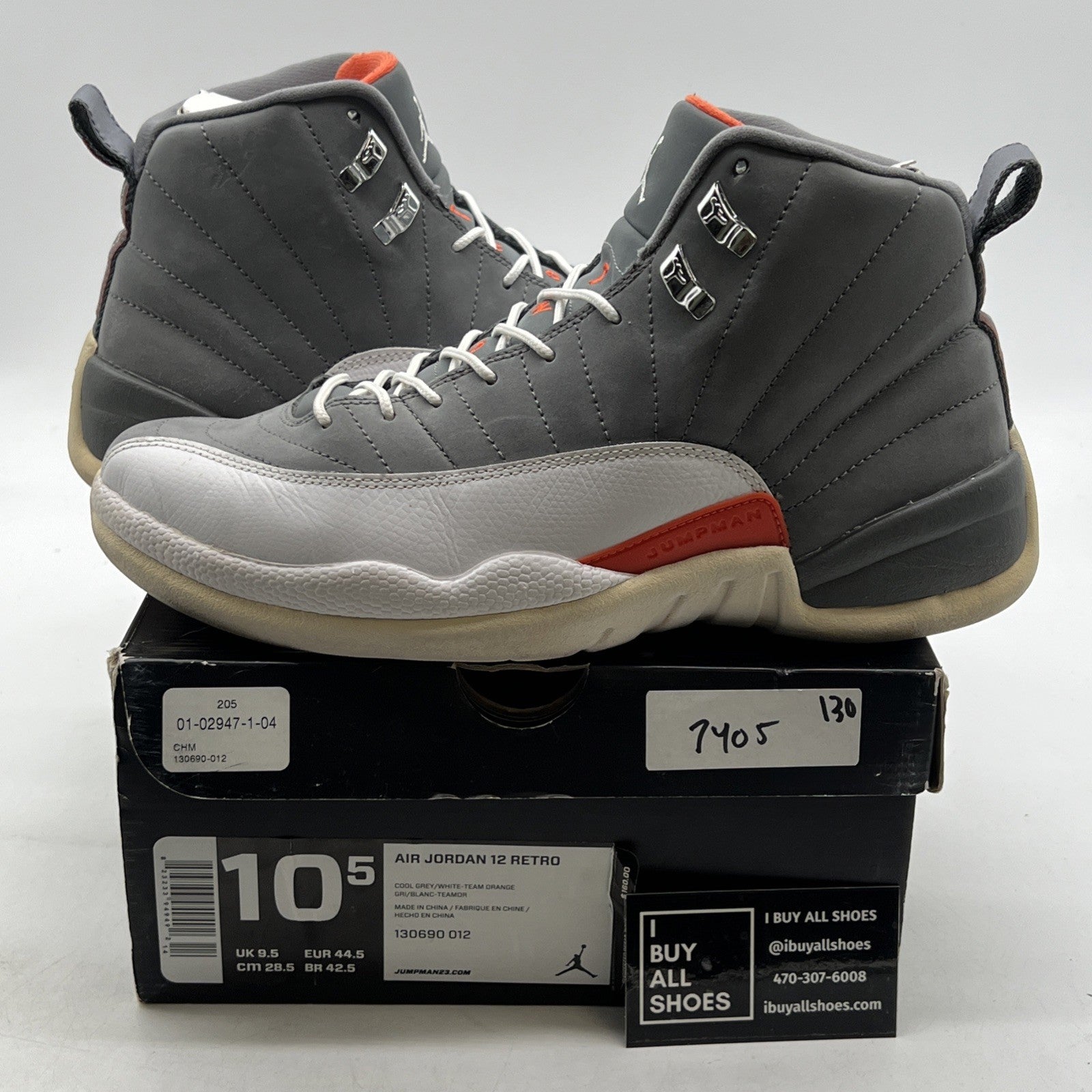 Size 10.5 - Air Jordan 12 Retro Cool Grey (130690-012)