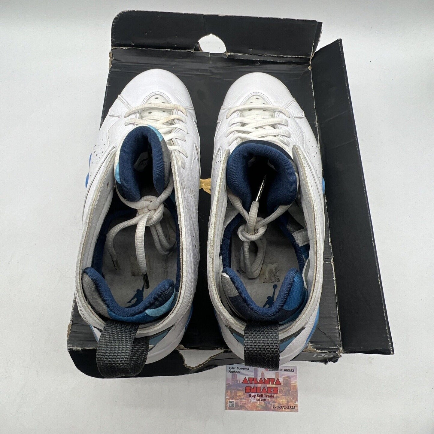 Size 10.5 - Air Jordan 7 Retro 2015 French Blue White Leather (304775-107)