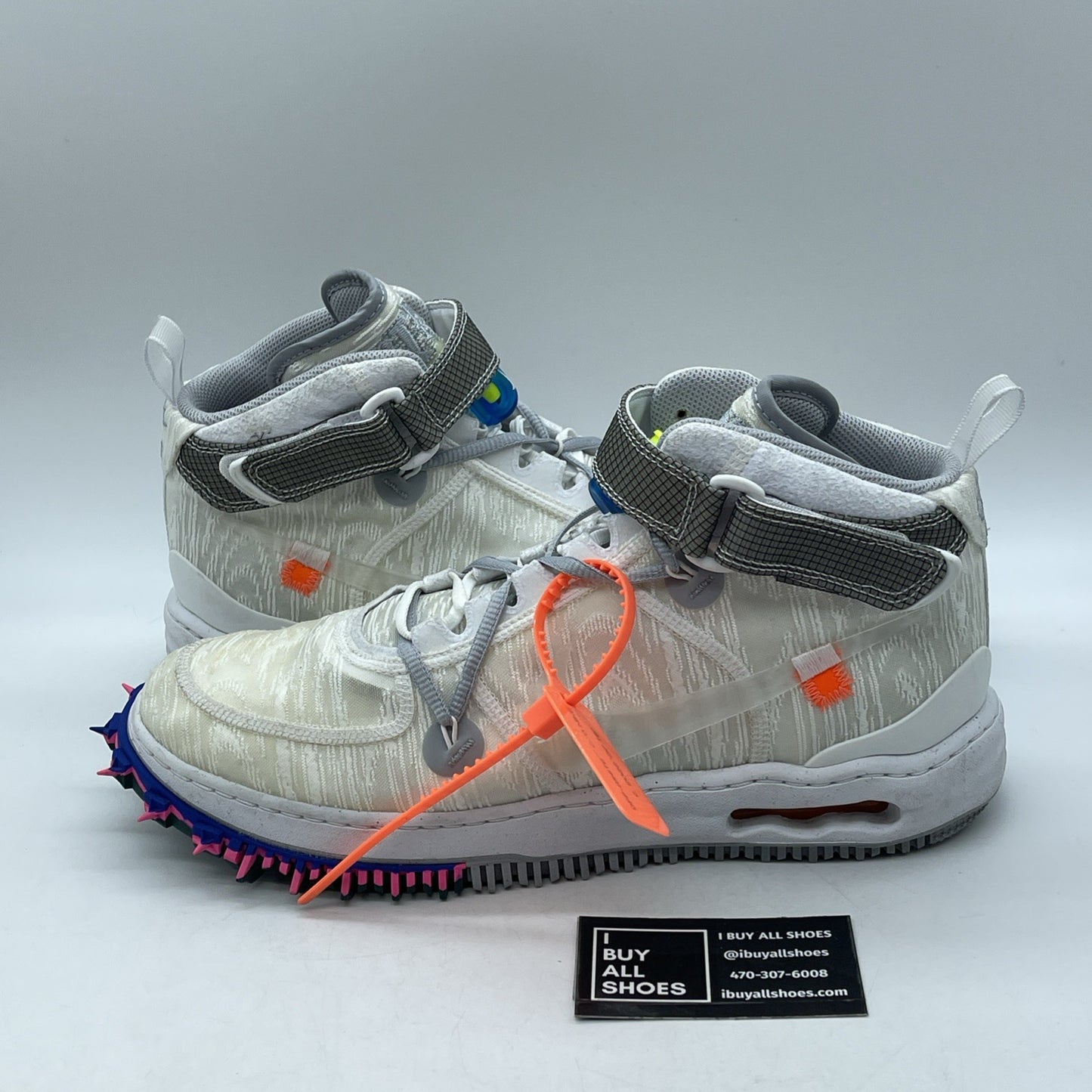 Size 11.5 - Nike Air Force 1 x Off-White White Grey Blue Suede (DO6290-100)