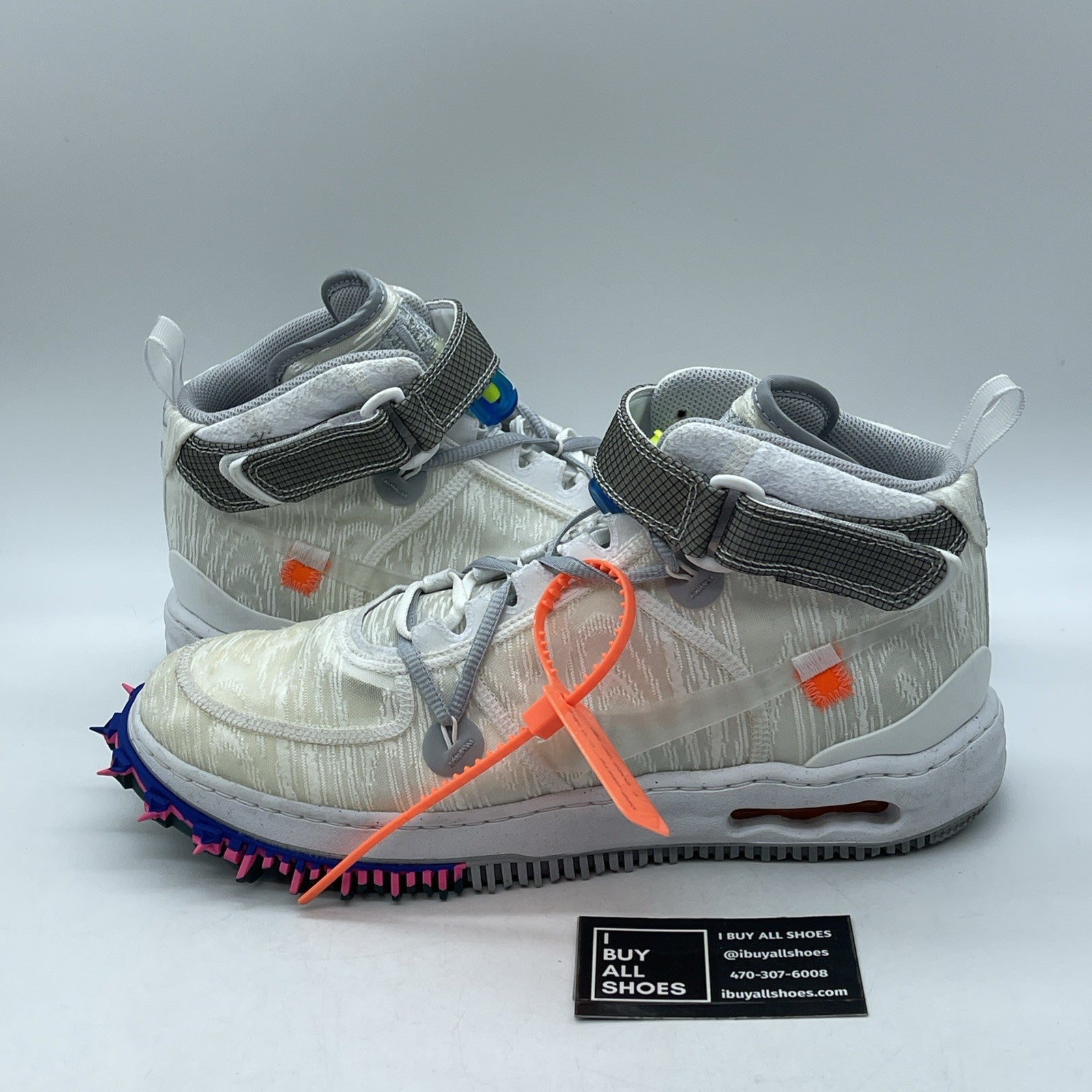Size 11.5 - Nike Air Force 1 x Off-White White Grey Blue Suede (DO6290-100)