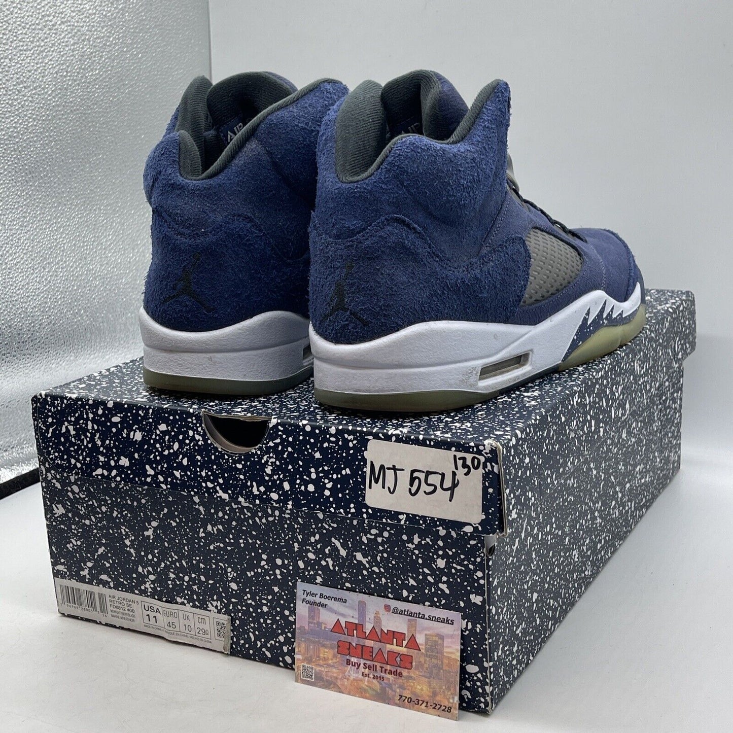 Size 11 - Air Jordan 5 Retro SE Midnight Navy White Black Suede (FD6812-400)