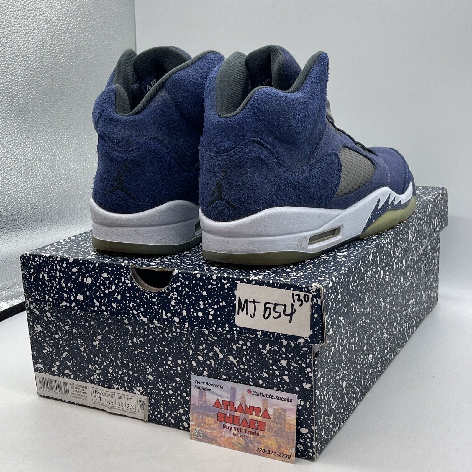 Size 11 - Air Jordan 5 Retro SE Midnight Navy White Black Suede (FD6812-400)