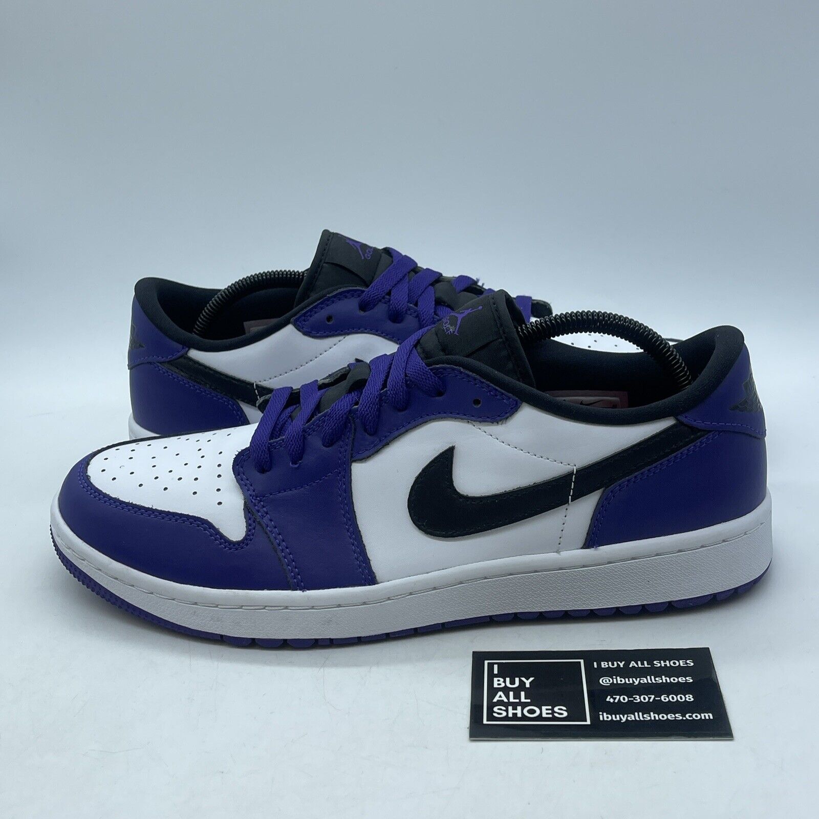 Size 11 - Air Jordan 1 Golf Low Court Purple White Black Leather (DD9315-105)