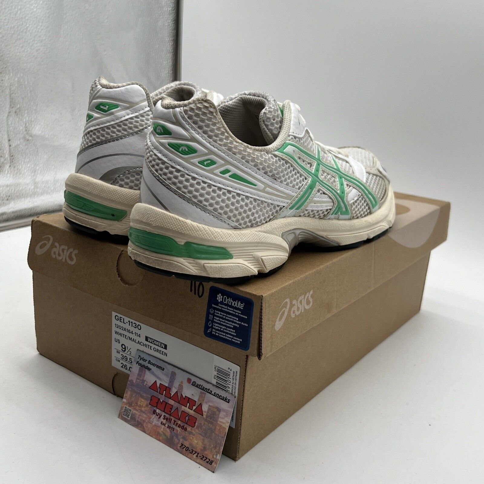 Size 9 - Asics Gel 1130 ‘Green Malachite’ (1202A164-114) White Grey