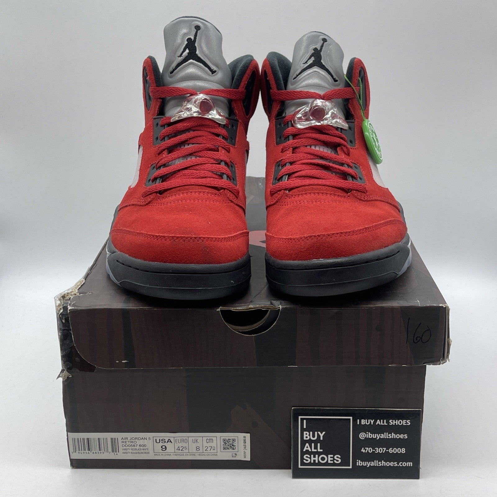 Size 9 - Jordan 5 Retro Mid Raging Bull Red Black Grey Suede (DD0587-600)