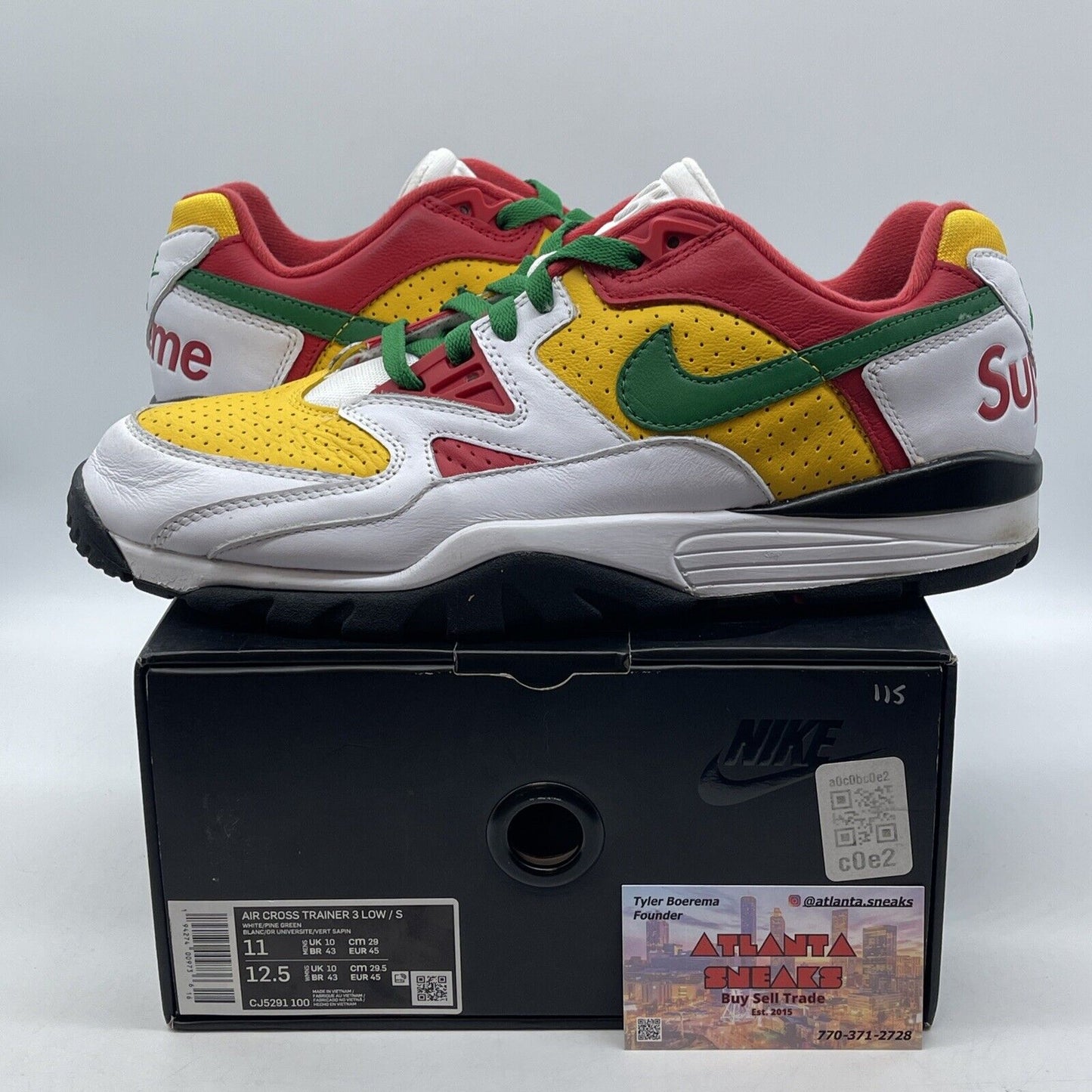 Size 11 - Supreme x Air Cross Trainer 3 Low White University Gold (CJ5291-100)