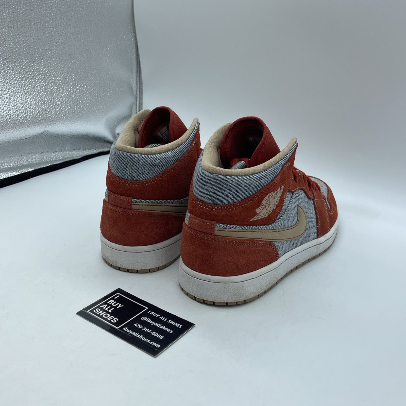 Size 8.5 - Air Jordan 1 Mid Denim Red Blue Brown Suede (DM4352-600)