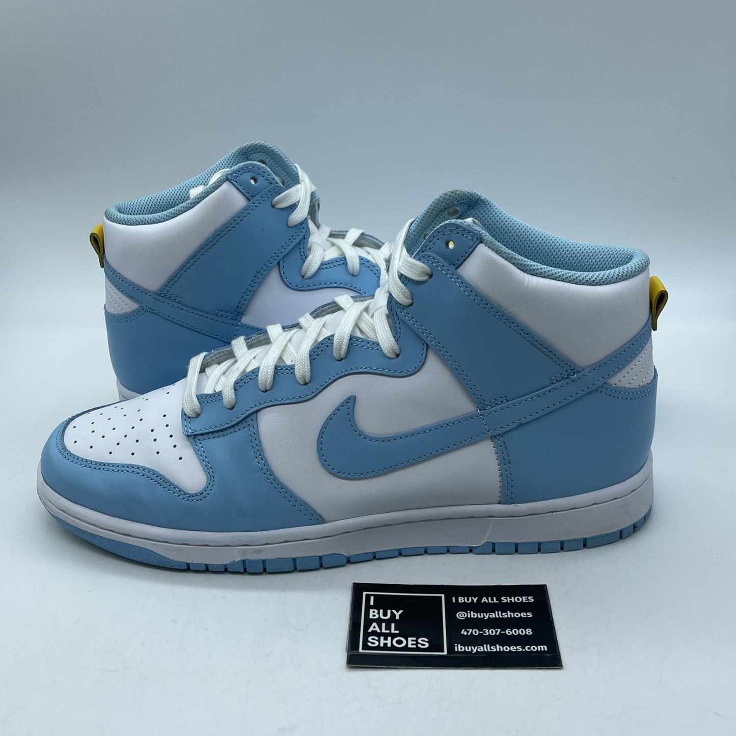 Size 12 - Nike Dunk High Blue Chill White Yellow Leather (DD1399-401)