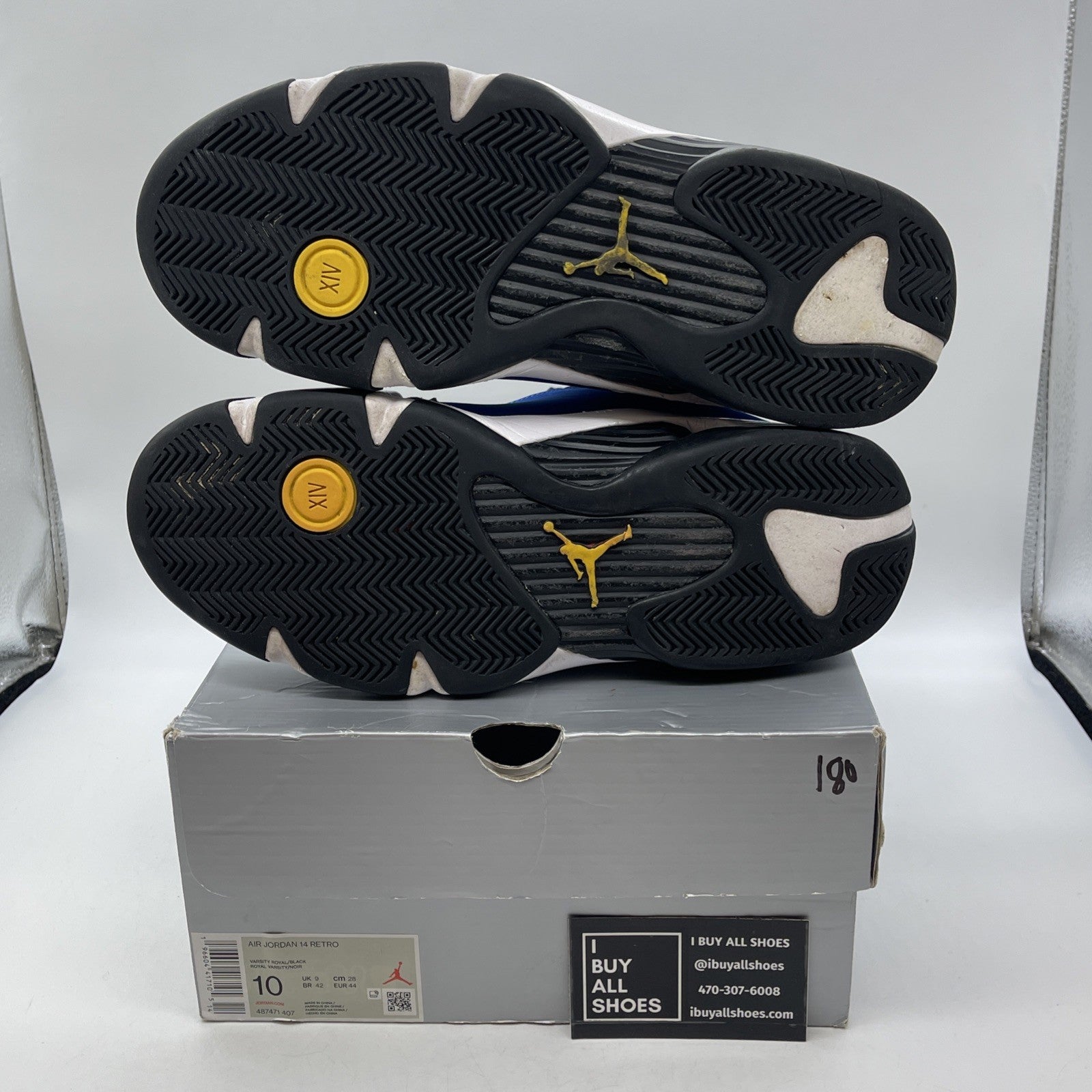 Size 10 - Air Jordan 14 Retro Laney Blue Black White Suede (487471-407)