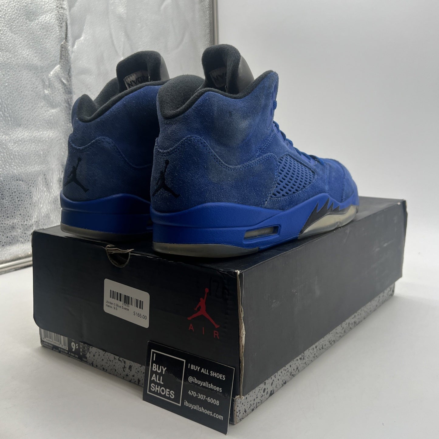 Size 9.5 - Air Jordan 5 Retro Blue Suede (136027-401)
