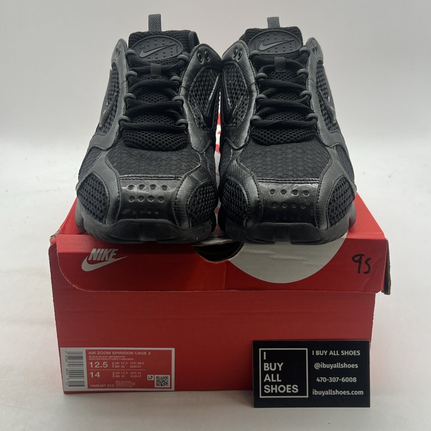 Size 12.5 - Nike Air Zoom Spiridon Cage 2 Black Anthracite (HM8497-010)