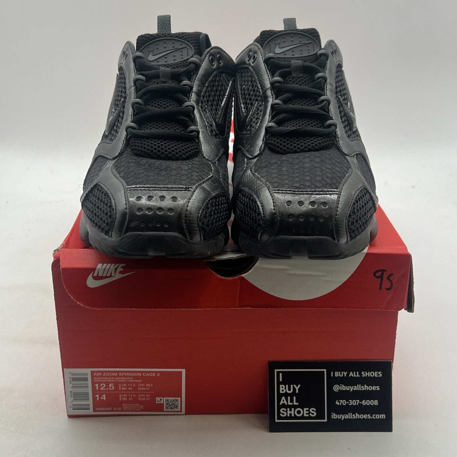 Size 12.5 - Nike Air Zoom Spiridon Cage 2 Black Anthracite (HM8497-010)