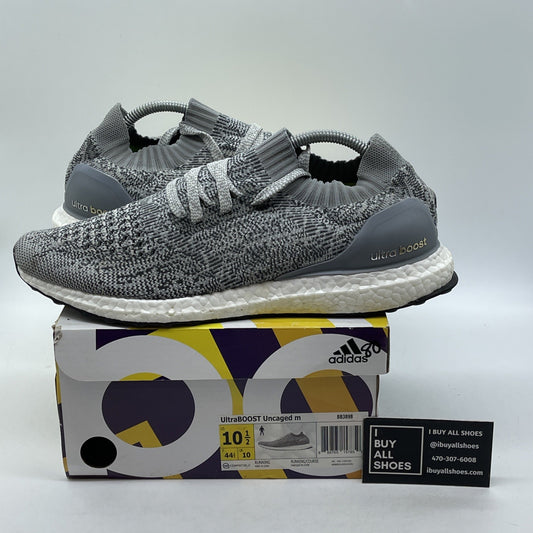 Size 10.5 - adidas UltraBoost Uncaged Grey White Suede (BB3898)